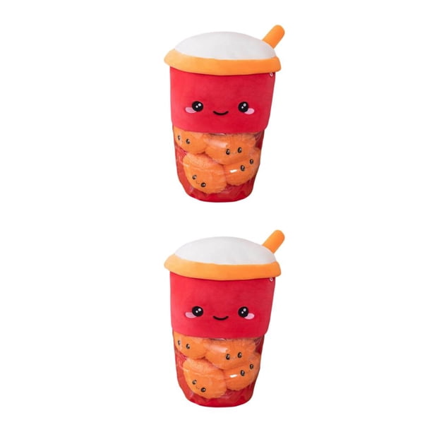 Wosthever Boba Tea-almohada para abrazar, cojín, taza de peluche, muñeca de juguete, taza de té de burbujas de dibujos animados, regalo de 30*40 cm/0.41 kg batido de leche 2Conjunto