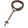 thumbnail image 2 of Handmade Wooden Resin Crucifix Rosary Beads Chain Pendant Necklace Colorful Love Heart Catholic Cross Virgin Mary Jesus Necklace for Women Men Religious Lord Praying Jewelry Gift, 2 of 8