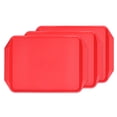 thumbnail image 2 of Bandeja de comida colorida de 3 uds, bandeja de plástico Binaural gruesa rectangular, bandejas de cafetería apilables resistentes al calor para HotelRed, 2 of 5