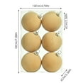 thumbnail image 3 of 6PCS Flocked Velvet Christmas Balls - 2.4" Rustic Xmas Tree Ornaments, Shatterproof Holiday Decor for Home & Office, 3 of 6