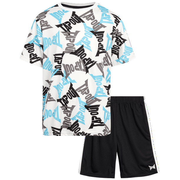 TAPOUT Boys' Active Shorts Set 2 Piece Short Sleeve TShirt and