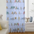 thumbnail image 5 of Blue Birds Sheer Curtains 45 Inches Long, Funny Cute Snowflake Wire Sparrow Light Filering Curtains, Breathable Simi Curtain Privacy Drapes for Kitchen Bathroom Lightweight Small Window Treatment, 5 of 8