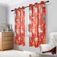 thumbnail image 2 of Yayeee Window Curtains Set of 2 for Living Room Light Filtering 63"x52", Red Christmas Ornaments Pattern, 2 of 7