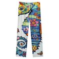 thumbnail image 4 of Floral Seahorse Art Print Winter Female Pants Flannel High Waist Women Pants Lady Warm Straight Leg Plush Trousers, 4 of 7
