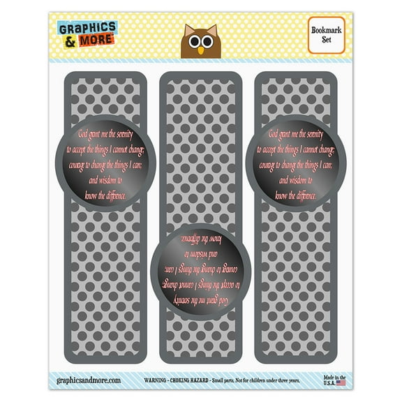 Serenity Prayer Glossy Laminated Bookmarks - Set of 3