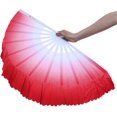 thumbnail image 1 of 1 par de plástico Taichi Kungfu ventiladores de baile artes marciales deportes plegable mano Fanred Feliz Sencillez, 1 of 2