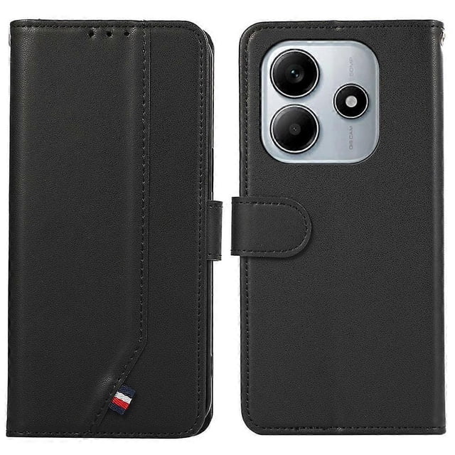 For Xiaomi Redmi Note 14 4G Case RFID Blocking Flip Leather Phone Cover - Black