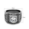 thumbnail image 2 of Men's 4.03 Ct Round Cut Cubic Zirconia, Silver Stainless Steel Ring Size 8, 2 of 5