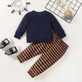 thumbnail image 3 of Toddler Baby Boy Clothes Outfit Fall Winter Long Sleeve Cartoon Top Stripe Pants Set, 3 of 7