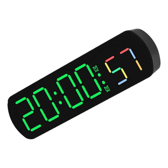 WESIEVYA Digital Alarm Clock for Bedroom with LED Display and Multifunction Timer in Black