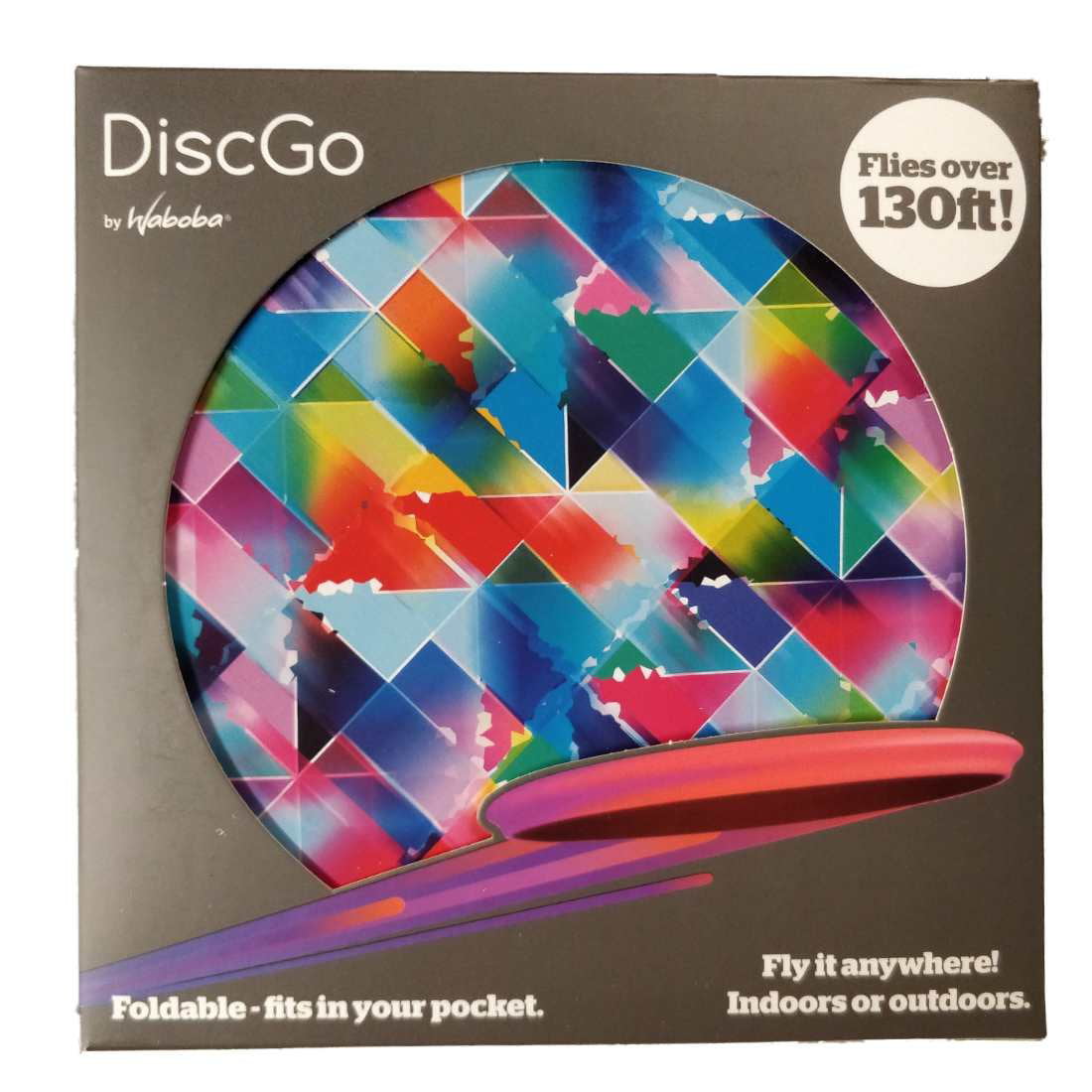 flies over 130 ft New In Box DiscGo frisbee by Waboba Fly It Anywhere 