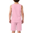 thumbnail image 4 of ATOGUTA Boys Summer Outfits Sleeveless Tank Tops and Workout Shorts Set 2 Piece Clothing Set Size 0-15, Pink, 4 of 7