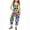 02#Colored Patch, variant on Girls Jumpsuit Sleeveless Cute Print Long Pants Romper Loose Spaghetti Strap Kids V-Neck Casual Overalls with Pockets 5-14 Years（Size 13-14 Years/06#Rainbow Stripes)