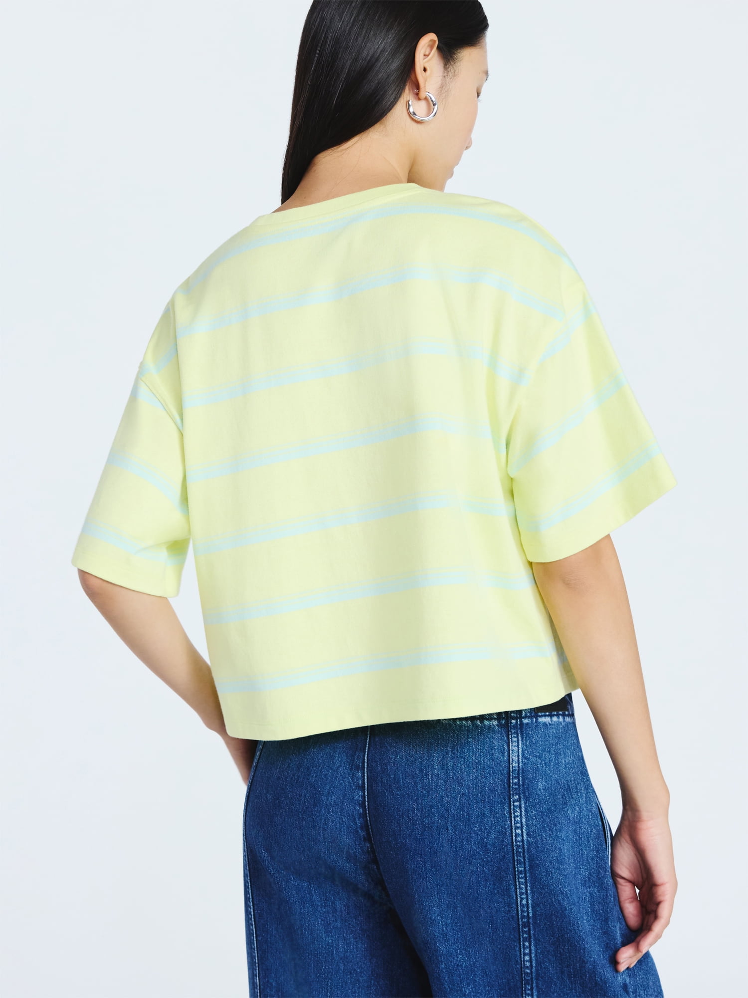 Scoop Women’s and Women's Plus Cotton Cropped Tee with Short Sleeves, Sizes XS-4X