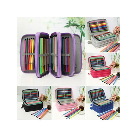 Zippo Leather Pouch - Drawing Sketching Women's Handbags Pen Zipper Makeup Storage Leather Wallet pencilcase Pouch Purse Cases Holder Bags For 72pcs Pencils Valentine's Birthday gift