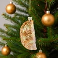 thumbnail image 3 of Northlight 5" Golden Glittered Pierogi Glass Christmas Ornament, 3 of 7