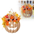thumbnail image 7 of Burlap Pumpkin Wreath for Front Door Farmhouse Fall Wreath, Fall Door Decor, Halloween Autumn Wreath for Porch Home Decor, 7 of 7