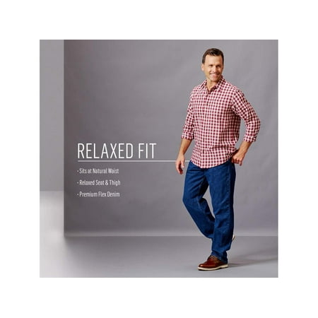 Mens Jeans 42x30 Classic Relaxed Fit Flex Stretch 42