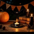 thumbnail image 4 of WWG Halloween Wooden Candle Holder, Spooky Silhouette Candlestick Holders for Tea Lights, Solid Wood Tabletop Decor with Hollow Cutout Projection for Fall Decorations, Birthday Gifts for Women, 4 of 7