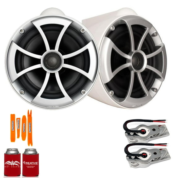 Wet Sounds ICON8W-SXM White 8" Tower Speakers with Swivel Mount - No Pipe Clamp