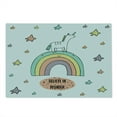 thumbnail image 2 of Unicorn Cutting Board, Hand Drawn Rainbow with Doodle Stars and Believe in Wonder Words Positive Vibes, Decorative Tempered Glass Cutting and Serving Board, Large Size, Multicolor, by Ambesonne, 2 of 5