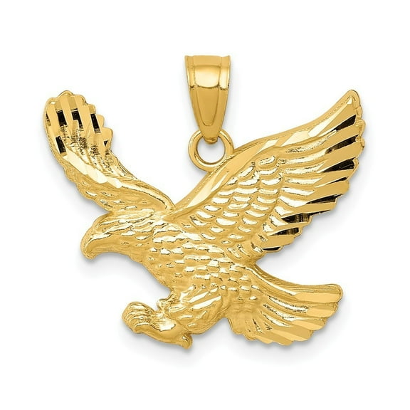 20mm 14k Sparkle-Cut Eagle Pendant - 1.2 Grams
