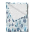 thumbnail image 2 of Tulip Soft Flannel Fleece Throw Blanket, Different Size Tiled Tulips Illustration with Explicit Motley Lines Design Print, Cozy Plush for Indoor and Outdoor Use, 70" x 90", Blue, by Ambesonne, 2 of 5