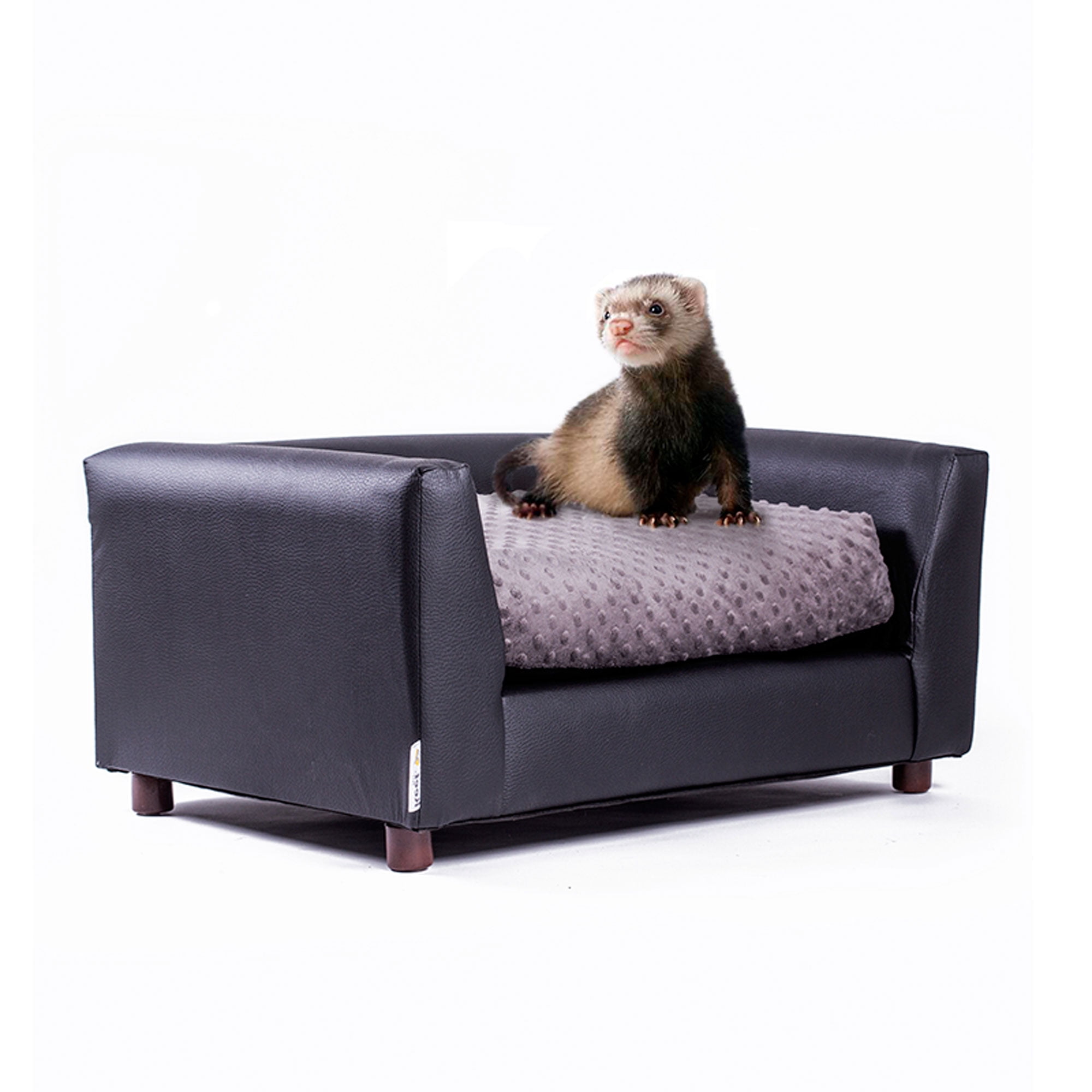 Keet Fluffly Deluxe Pet Bed Sofa Charcoal Small