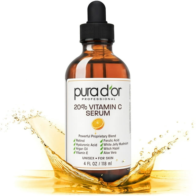 Sérum PURA D'OR con 20% de vitamina C ligero, 120 ml, para rostro y ojos