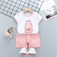 thumbnail image 2 of Baby Girls Summer Short Set Cotton Outfits Toddler Girls T-Shirt and Shorts Set, 2 of 3