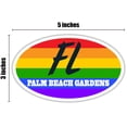thumbnail image 3 of Palm Beach Gardens FL Florida Palm Beach County Rainbow Pride Flag 6 Stripes Pride Flag Euro Decal Bumper Sticker 3M Vinyl 3" x 5", 3 of 3