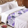 thumbnail image 3 of Spring Flowers Bed Runner for Cal King Size Bed, Watercolor Purple Black Grey Flowers Plant Soft Bedding Scarf Bedding Protector Slipcover Sofa Throw for Bedroom Hotel Guesthouse, 3 of 8