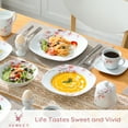 thumbnail image 3 of VEWEET Dinnerware Sets, Porcelain Dinner Set for 6, 50-Piece Ivory White, Series Annie, 3 of 7