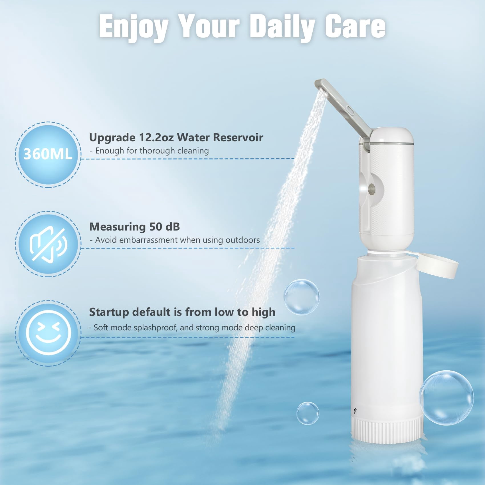 SkyAuks Portable Bidet, Rechargeable Handheld Personal Travel Bidet, White