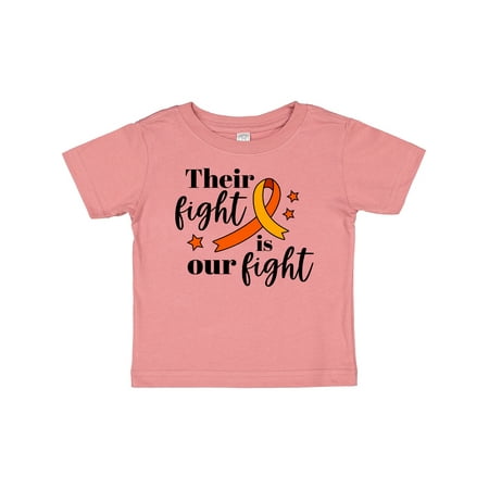 

Inktastic Leukemia Awareness Their Fight is Our Fight Orange Ribbon Gift Baby Boy or Baby Girl T-Shirt
