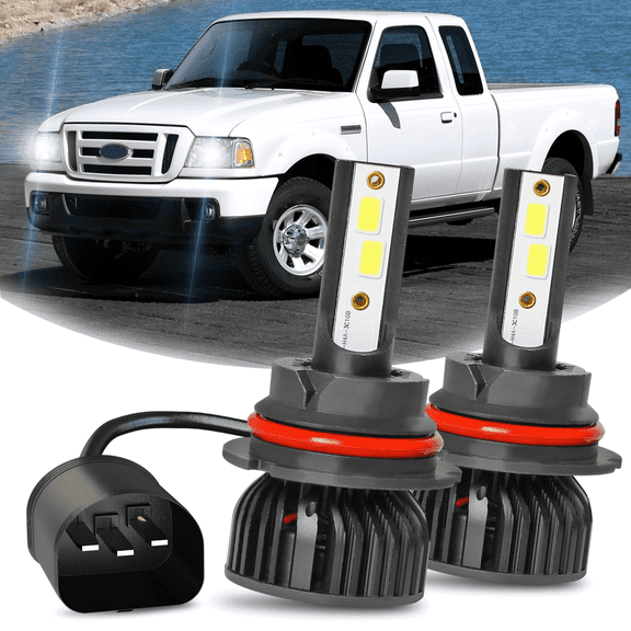 For Ford Ranger 1997-2004 9007 HB5 LED Headlight High Low Beam 100W 6000K Diamond White Bright 2X