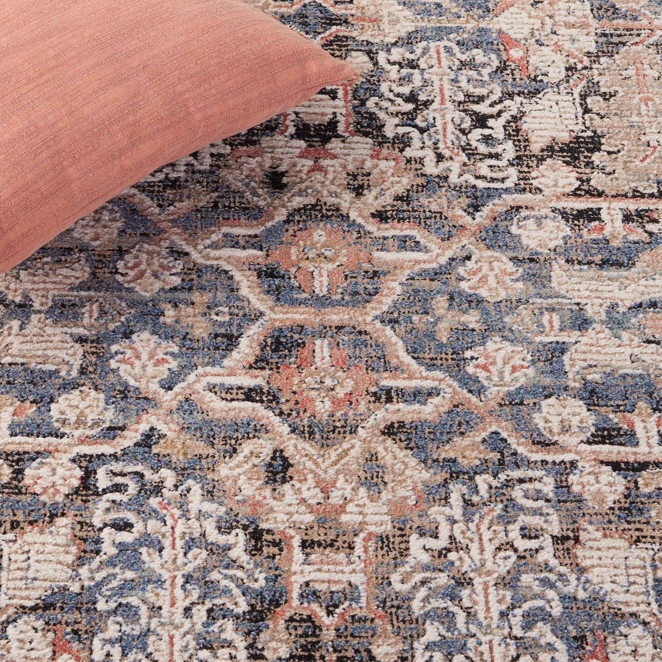 SAFAVIEH Vivaldi Jules Abstract Area Rug, Blue/Ivory, 6'7" x 6'7" Square