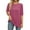 Hot Pink, variant on Half Sleeve Shirts for Women Ribbed Knit Tunic Tops Dressy Crew Neck Pullover Basic Sweaters for Women