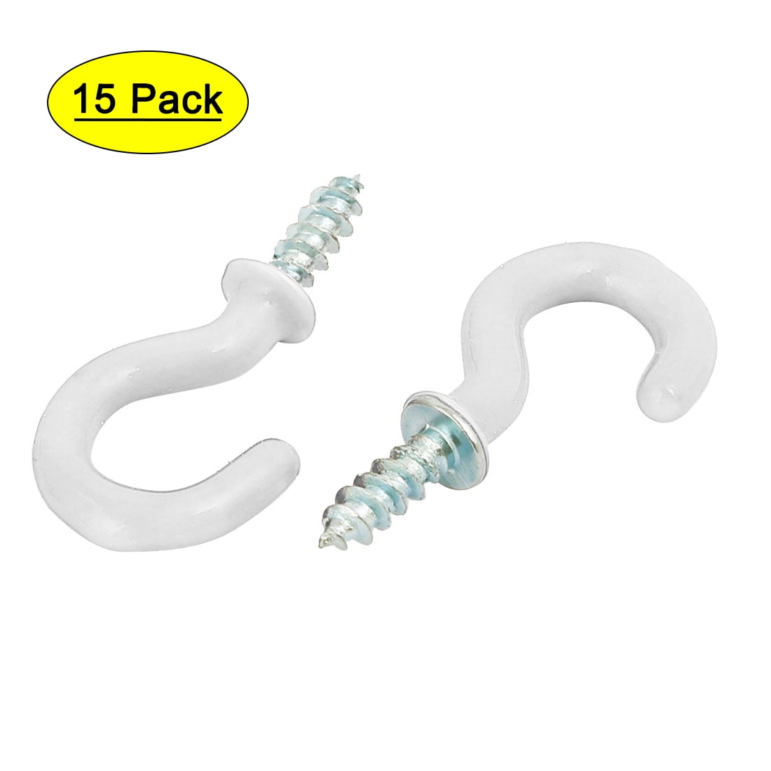Uxcell 5/8 Inch Plastic Coated Screwin Open Cup Ceiling Hooks Hangers