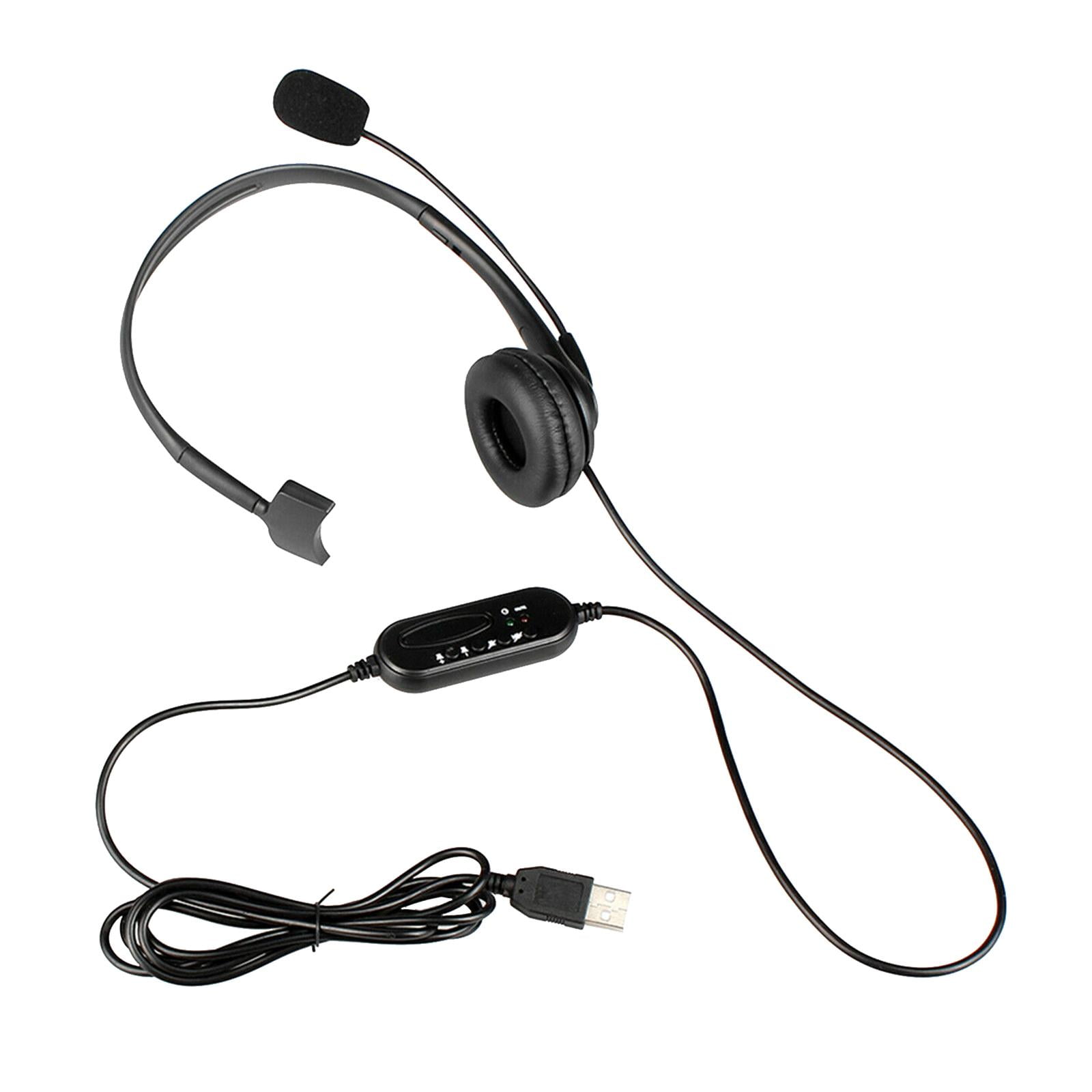 SingleSided USB Headset with Microphone Computer Headphone for PC 120