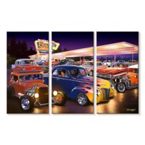 Elephant Stock Vintage Car Drive Through Wall Art - Horizontal Multi Panel Canvas - Living Room Wall Decor - Transportation Multi Panel - Orange And Brown Decor By Bruce Kaiser - 45" x 28"