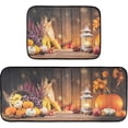 thumbnail image 7 of SKYSONIC Harvest Fall Thanksgiving Kitchen Rugs 2 Pieces, Pumpkin Corn Rustic Wooden Floor Mat Room Area Rug Washable Carpet Perfect for Living Room Bedroom Entryway, 7 of 7