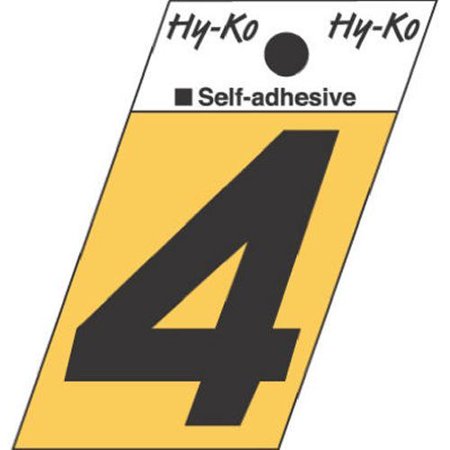 

Hy-Ko GR-10/4 Angle Cut Number 4 Sign 1.5 Black Aluminum