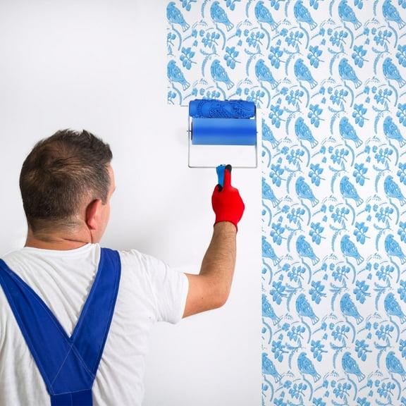 LOLIPPYY Rubber Paint Roller Blue for Smooth Wall Decor Application and Professional Finish