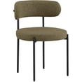 thumbnail image 3 of Meridian Furniture Beacon Olive Green Boucle Fabric Dining Chair (Set of 2), 3 of 8