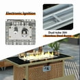 thumbnail image 4 of SDJPOI 43" Propane Gas Fire Pit Table, 60,000 BTU Rectangular Outdoor Fire Pit with Glass Wind Guard - Open Weave Wicker Design for Patio, Deck, Garden & Backyard, 4 of 7