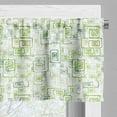 thumbnail image 3 of Ambesonne Abstract Valance Pack of 2, Green Retro Square Spirals, 42"X12", Fern Green Emerald and White, 3 of 5