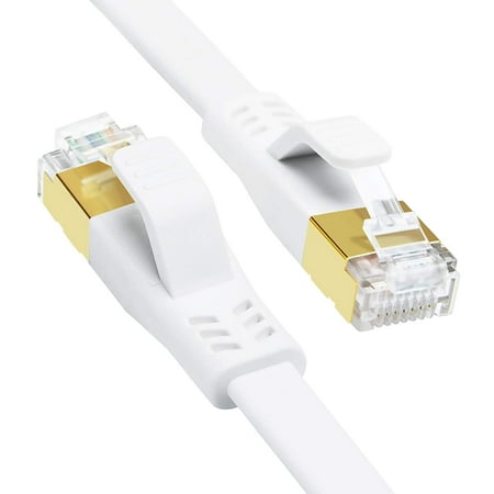 Câble Ethernet RJ45 CAT 7 câble Internet Patch 100ft, cordon de  raccordement réseau Internet CAT7 plat blindé-solide