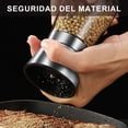 thumbnail image 3 of 2Pcs de Molinillo Manual de Sal y Pimienta, Moledor de Especias de Acero Inoxidabley Vidrio con Rudeza Ajustable para Pimienta, Especias o Sal Marino (5.5 oz/160 ml), 3 of 5