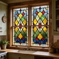 thumbnail image 6 of XINGXIANG Privacy Windows Film Diamond Style Stained Glass No Glue Static Cling Decorative Frosted Window Stickers 33.46" x14.96(85x38cm)(L x W), 6 of 6